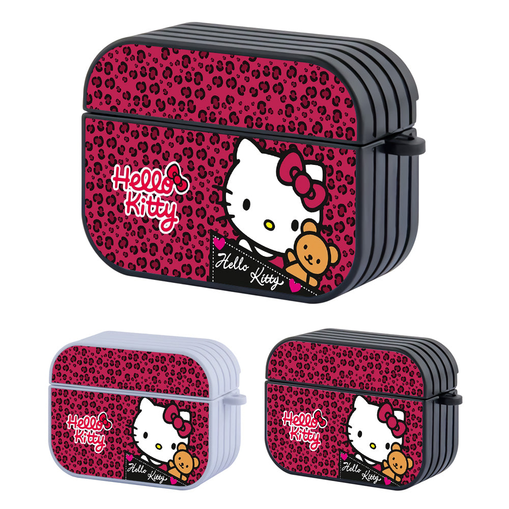 Hello Kitty Red Animal Skin Hard Plastic Case Cover For Apple Airpods Pro