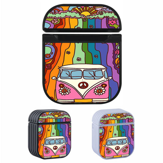 Hippie Bus Colorful Hard Plastic Case Cover For Apple Airpods