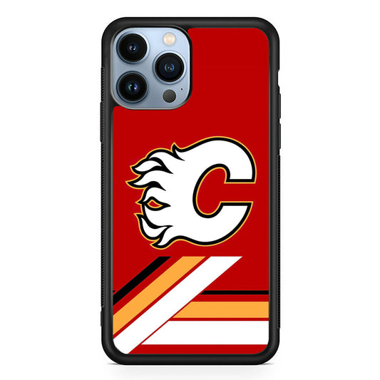 Hockey Calgary Flames NHL 002 iPhone 14 Pro Max Case-Phone Case-Rubber Black (2D Case)-Altracase