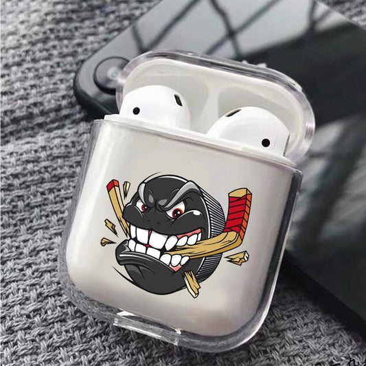 Hockey Ice Puck Cartoon Hard Plastic Protective Clear Case Cover For Apple Airpods-AirPod Case-Altracase