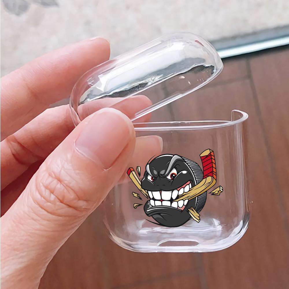 Hockey Ice Puck Cartoon Hard Plastic Protective Clear Case Cover For Apple Airpods-AirPod Case-Altracase