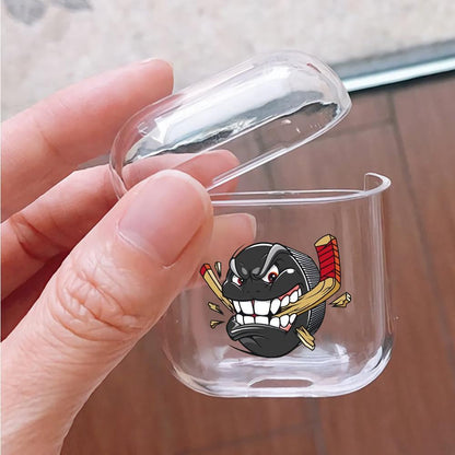 Hockey Ice Puck Cartoon Hard Plastic Protective Clear Case Cover For Apple Airpods-AirPod Case-Altracase