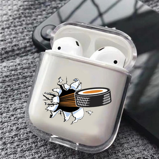 Hockey Ice Puck art Hard Plastic Protective Clear Case Cover For Apple Airpods-AirPod Case-Altracase