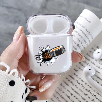 Hockey Ice Puck art Hard Plastic Protective Clear Case Cover For Apple Airpods-AirPod Case-Altracase