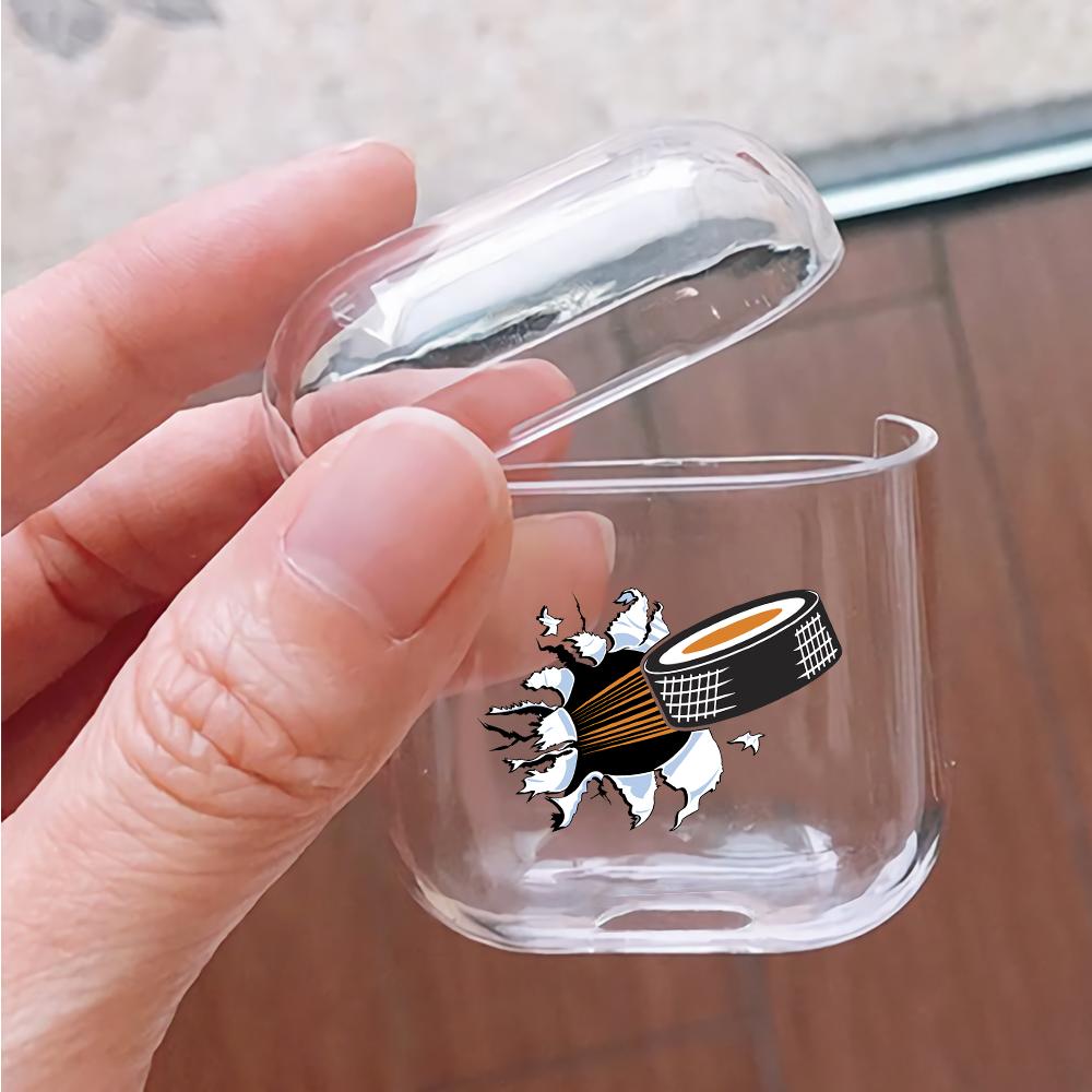 Hockey Ice Puck art Hard Plastic Protective Clear Case Cover For Apple Airpods-AirPod Case-Altracase