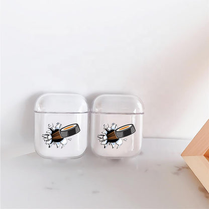 Hockey Ice Puck art Hard Plastic Protective Clear Case Cover For Apple Airpods-AirPod Case-Altracase