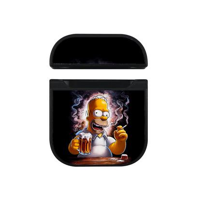 Homer Simpson Loves Beer Apple AirPods Case-AirPod Case-Black-Altracase