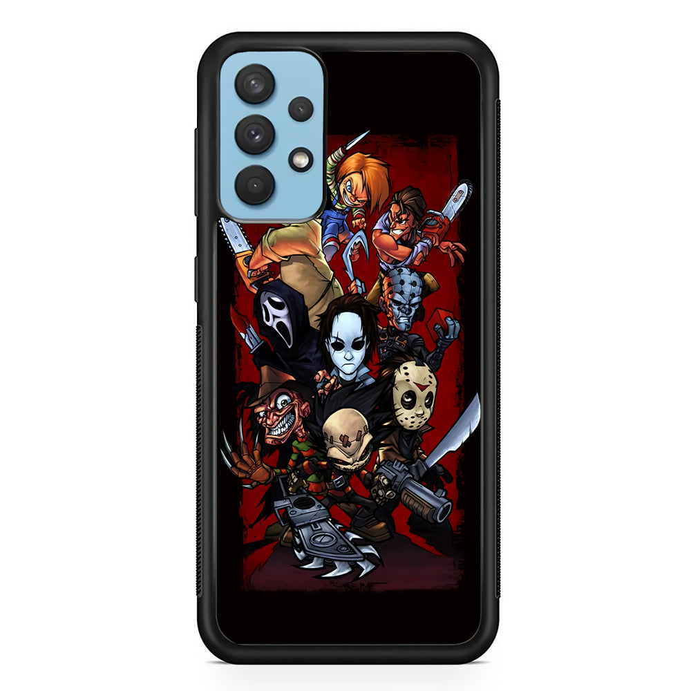 Horror Character Cartoon Samsung Galaxy A32 Case-Phone Case-Rubber Black (2D Case)-Altracase