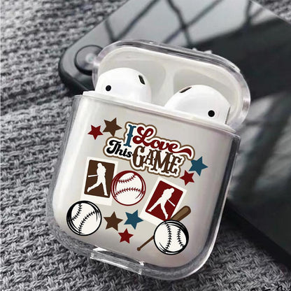 I Love This Game Baseball Hard Plastic Protective Clear Case Cover For Apple Airpods-AirPod Case-Altracase