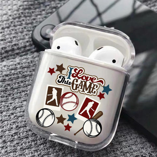 I Love This Game Baseball Hard Plastic Protective Clear Case Cover For Apple Airpods-AirPod Case-Altracase