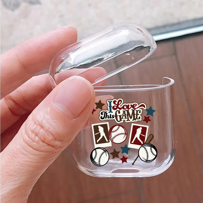 I Love This Game Baseball Hard Plastic Protective Clear Case Cover For Apple Airpods-AirPod Case-Altracase