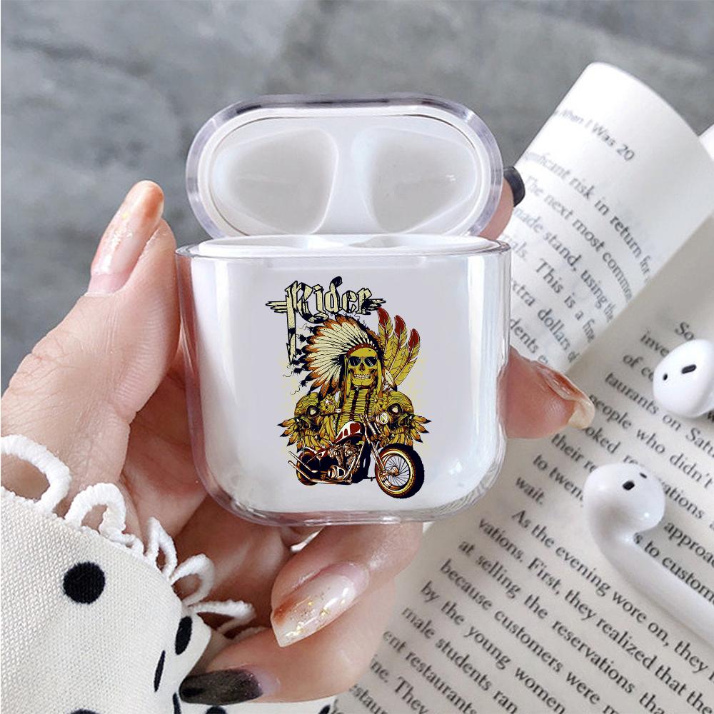 Indian Chief Skull Rider Hard Plastic Protective Clear Case Cover For Apple Airpods-AirPod Case-Altracase