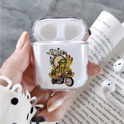 Indian Chief Skull Rider Hard Plastic Protective Clear Case Cover For Apple Airpods-AirPod Case-Altracase