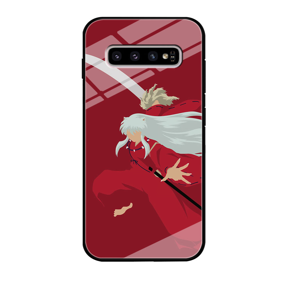 Inuyasha Red Background Samsung Galaxy S10 Plus Case