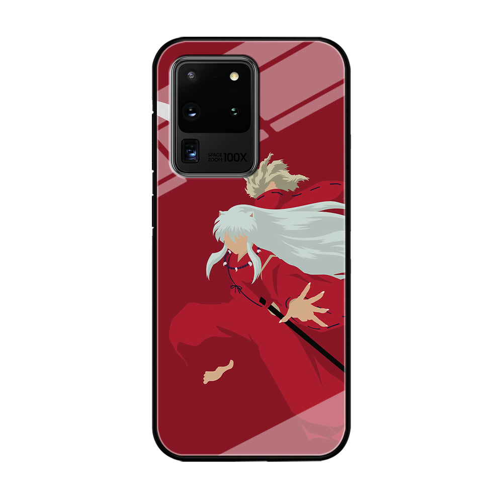 Inuyasha Red Background Samsung Galaxy S20 Ultra Case