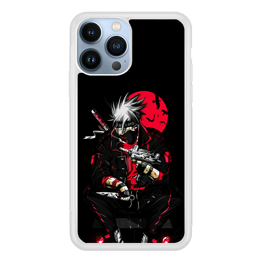 Kakashi Hatake Mafia Style iPhone 15 Pro Case-Phone Case-Rubber White (2D Case)-Altracase
