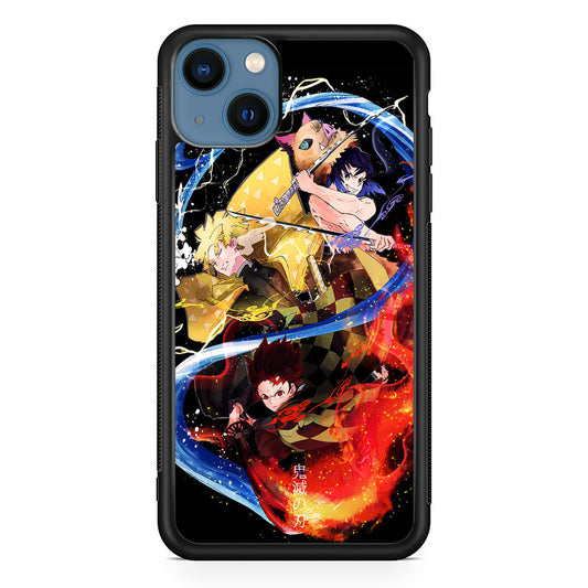 Kimetsu no Yaiba Demon Slayer iPhone 14 Plus Case-Phone Case-Rubber Black (2D Case)-Altracase