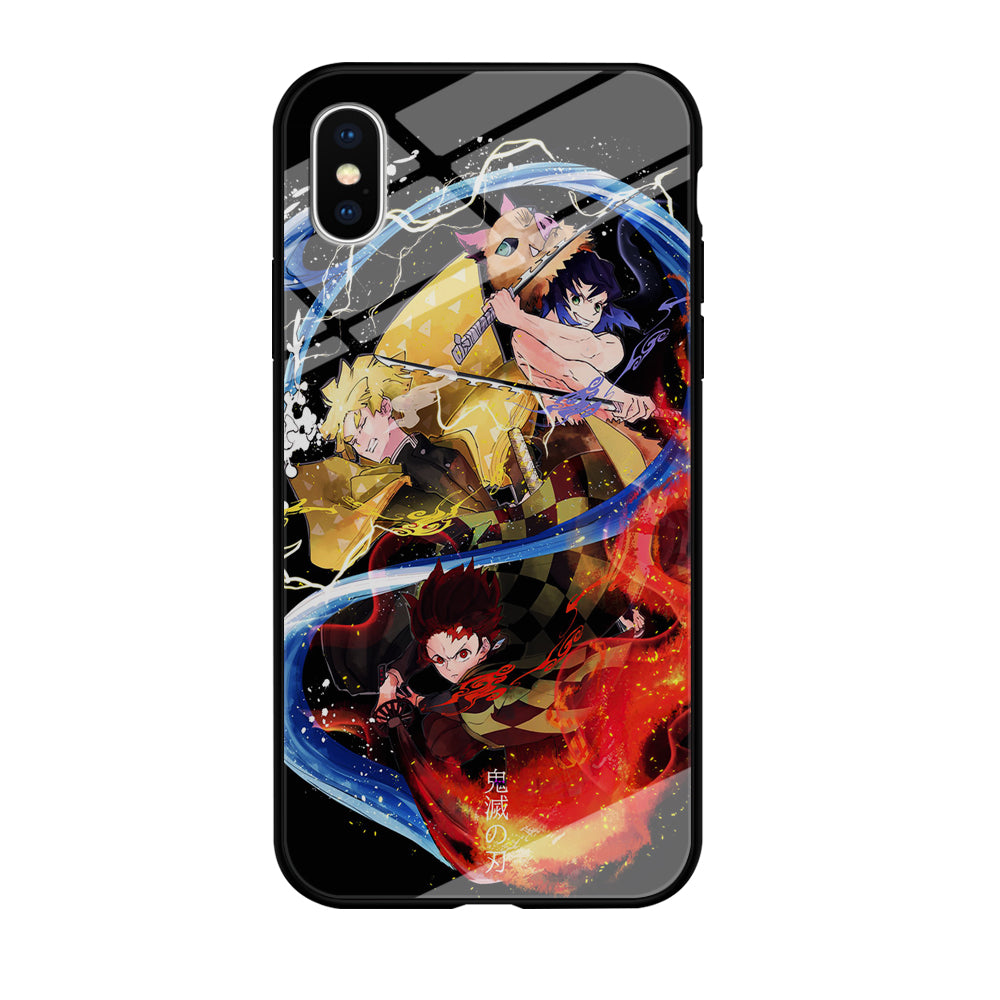 Kimetsu no Yaiba Demon Slayer iPhone X Case-Phone Case-Tempered Glass Case-Altracase