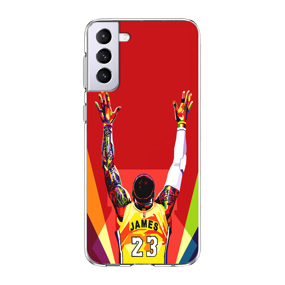 Lebron James Colorful Pop Art Samsung Galaxy S23 Plus Case-Phone Case-Clear Soft Case-Altracase