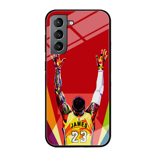 Lebron James Colorful Pop Art Samsung Galaxy S23 Plus Case-Phone Case-Tempered Glass Case-Altracase