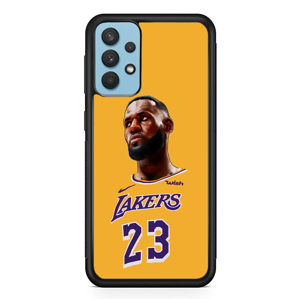 Lebron James Lakers Samsung Galaxy A32 Case-Phone Case-Rubber Black (2D Case)-Altracase