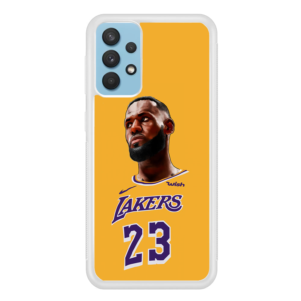 Lebron James Lakers Samsung Galaxy A32 Case-Phone Case-Rubber White (2D Case)-Altracase