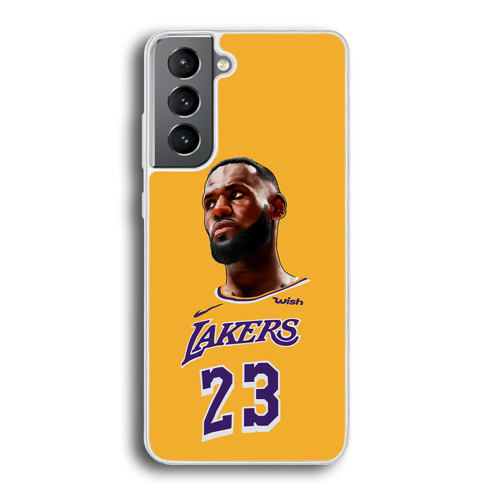 Lebron James Lakers Samsung Galaxy S23 Plus Case-Phone Case-Rubber White (2D Case)-Altracase