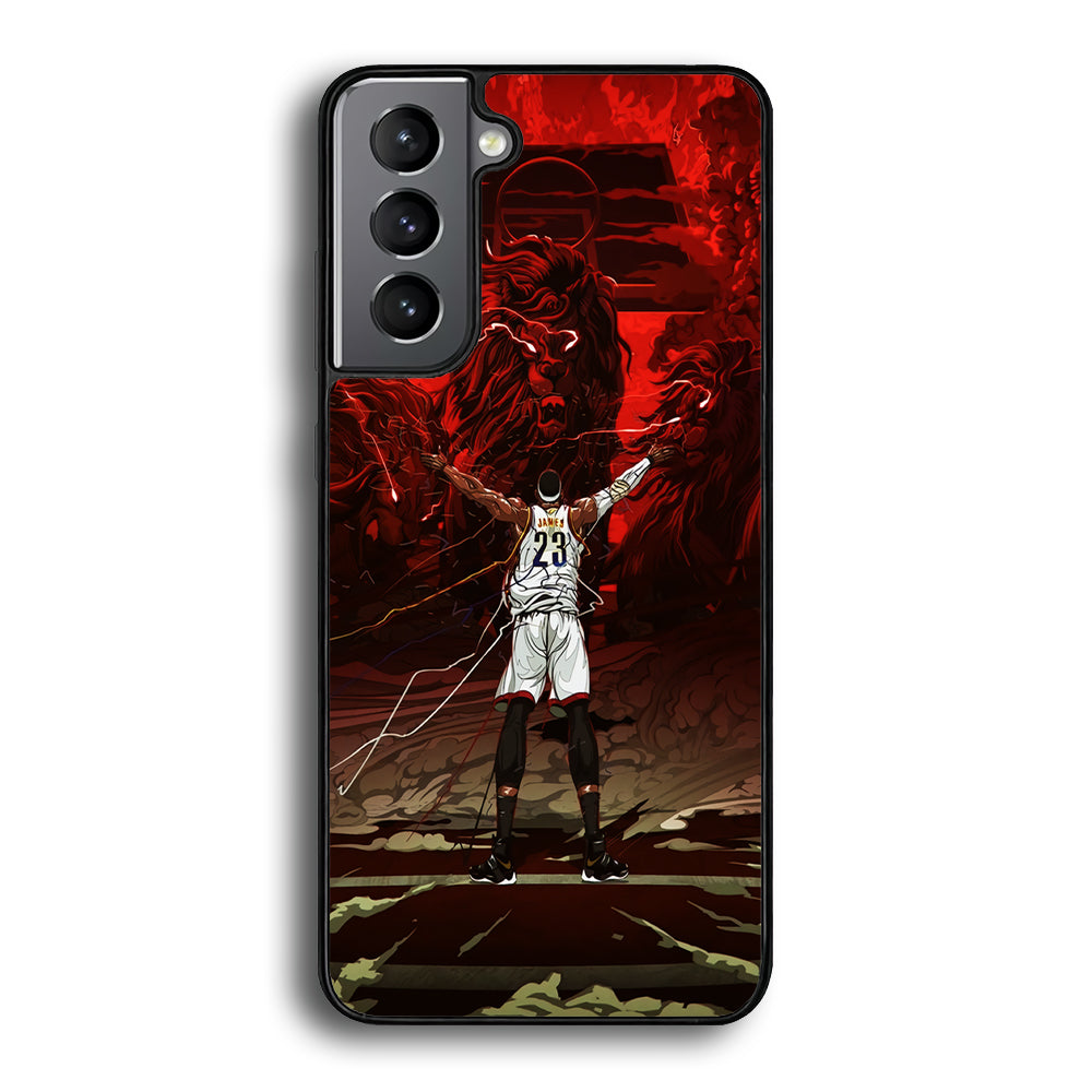 Lebron James Lion Art Samsung Galaxy S23 Plus Case-Phone Case-Rubber Black (2D Case)-Altracase