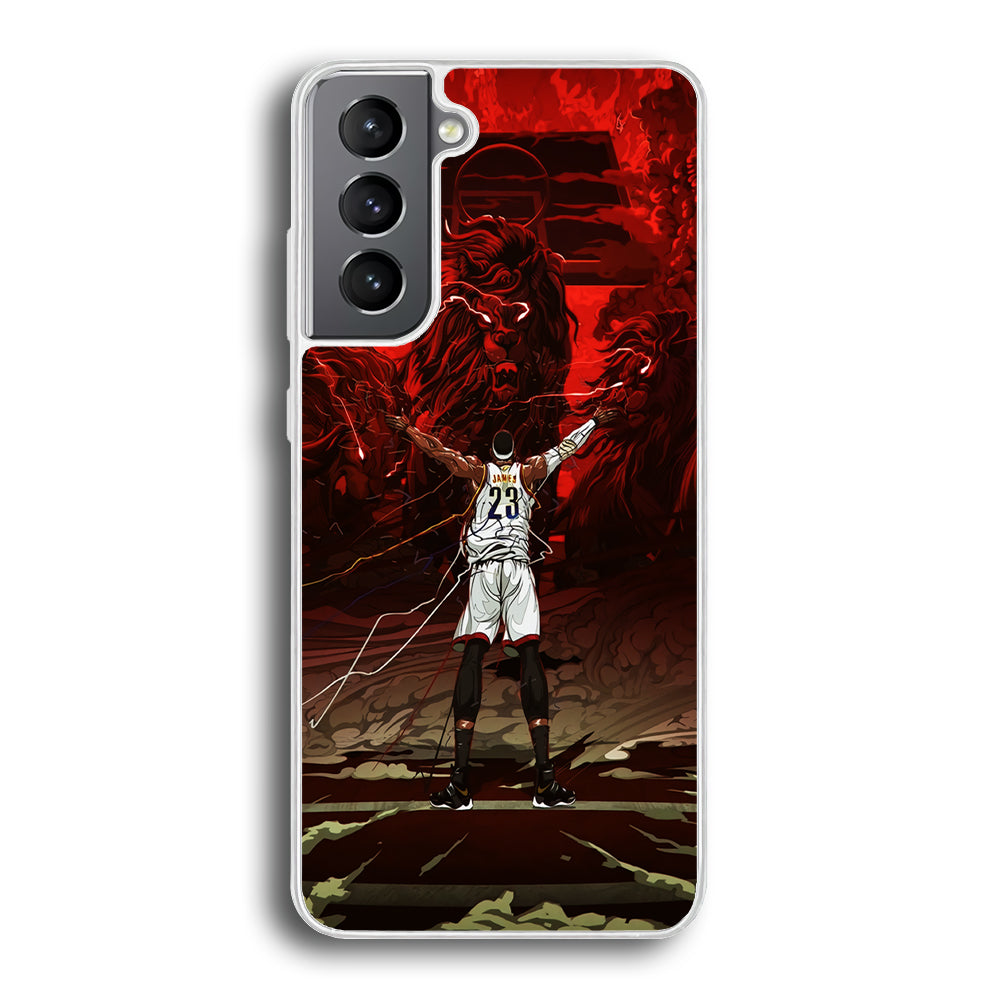 Lebron James Lion Art Samsung Galaxy S23 Plus Case-Phone Case-Rubber White (2D Case)-Altracase