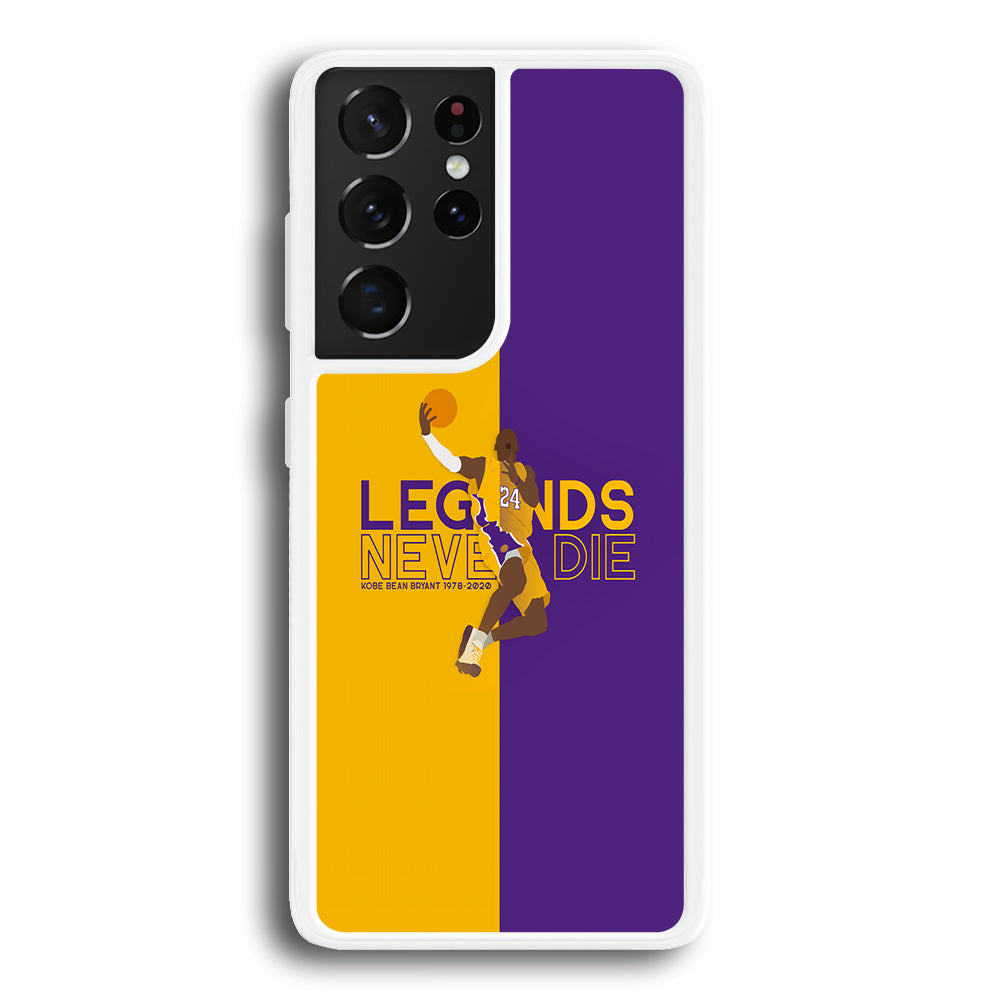 Legend Kobe Bryant 24 Lakers Samsung Galaxy S23 Ultra Case-Phone Case-Rubber White (2D Case)-Altracase
