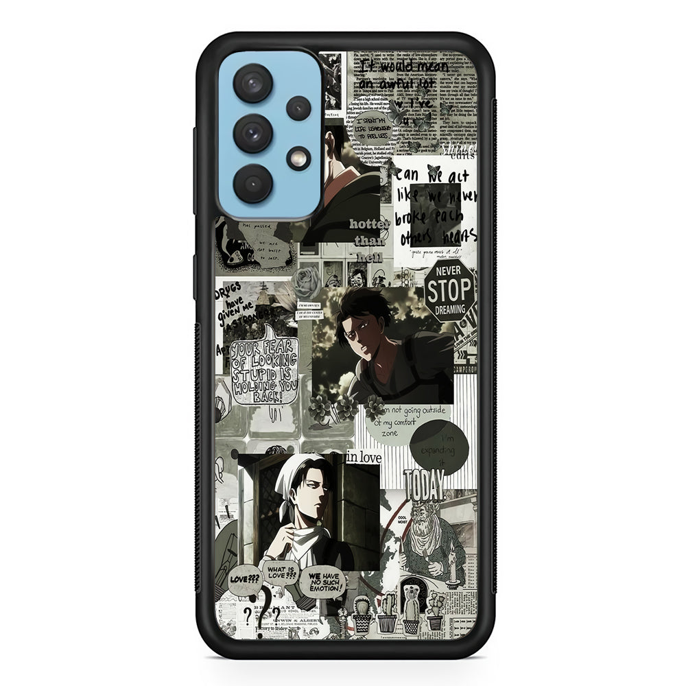 Levi Ackerman Aesthetic Samsung Galaxy A32 Case-Phone Case-Rubber Black (2D Case)-Altracase