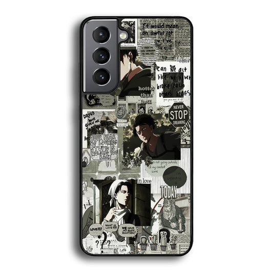 Levi Ackerman Aesthetic Samsung Galaxy S23 Plus Case-Phone Case-Rubber Black (2D Case)-Altracase