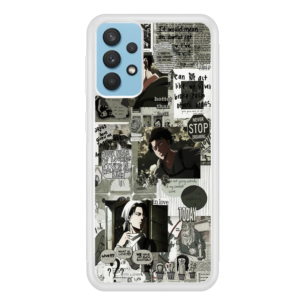 Levi Ackerman Aesthetic Samsung Galaxy A32 Case-Phone Case-Rubber White (2D Case)-Altracase