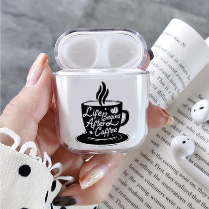 Life Begins After Coffee Hard Plastic Protective Clear Case Cover For Apple Airpods-AirPod Case-Altracase