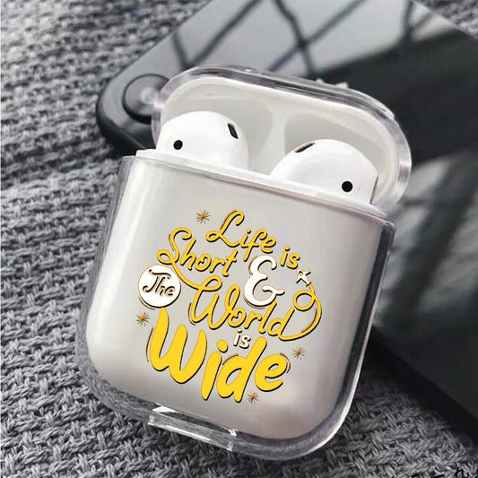 Life is Short Hard Plastic Protective Clear Case Cover For Apple Airpods-AirPod Case-Altracase