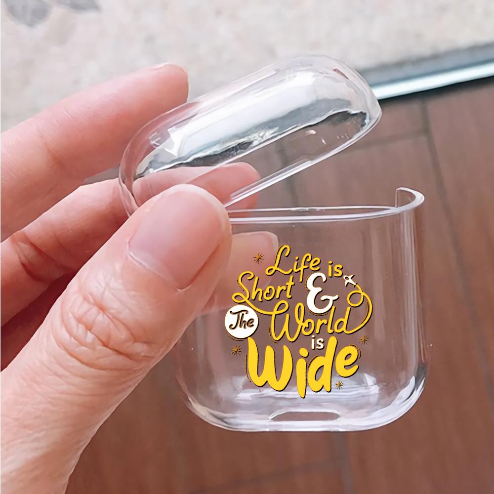 Life is Short Hard Plastic Protective Clear Case Cover For Apple Airpods-AirPod Case-Altracase