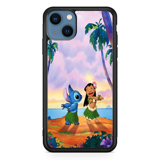 Lilo and Stitch Dancing iPhone 14 Plus Case-Phone Case-Rubber Black (2D Case)-Altracase