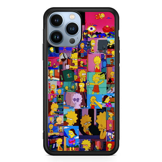 Lisa Simpson Aesthetic iPhone 14 Pro Case-Phone Case-Rubber Black (2D Case)-Altracase