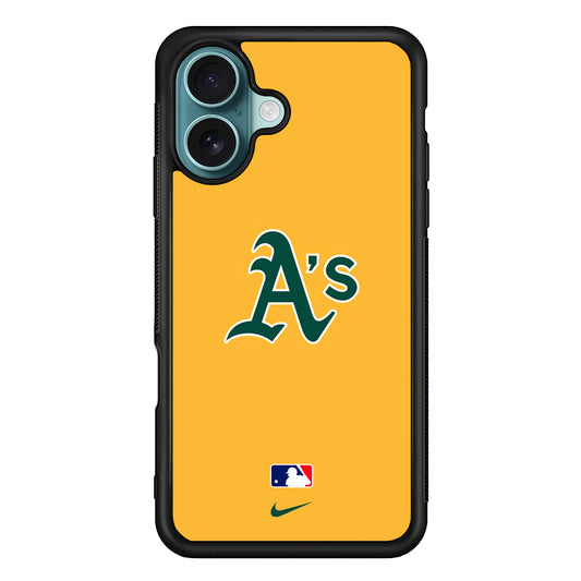 MLB Athletics Yellow Nike iPhone 16 Case - Altracase