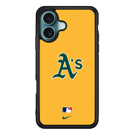 MLB Athletics Yellow Nike iPhone 16 Plus Case - Altracase