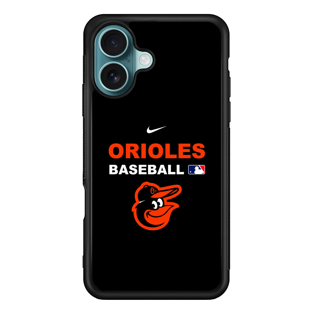 MLB Baltimore Orioles Black Nike iPhone 16 Case - Altracase