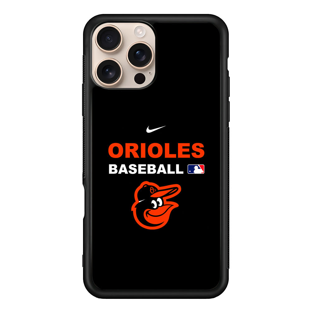 MLB Baltimore Orioles Black Nike iPhone 16 Pro Max Case - Altracase