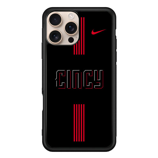 MLB Cincinnati Reds Black Nike iPhone 16 Pro Max Case - Altracase