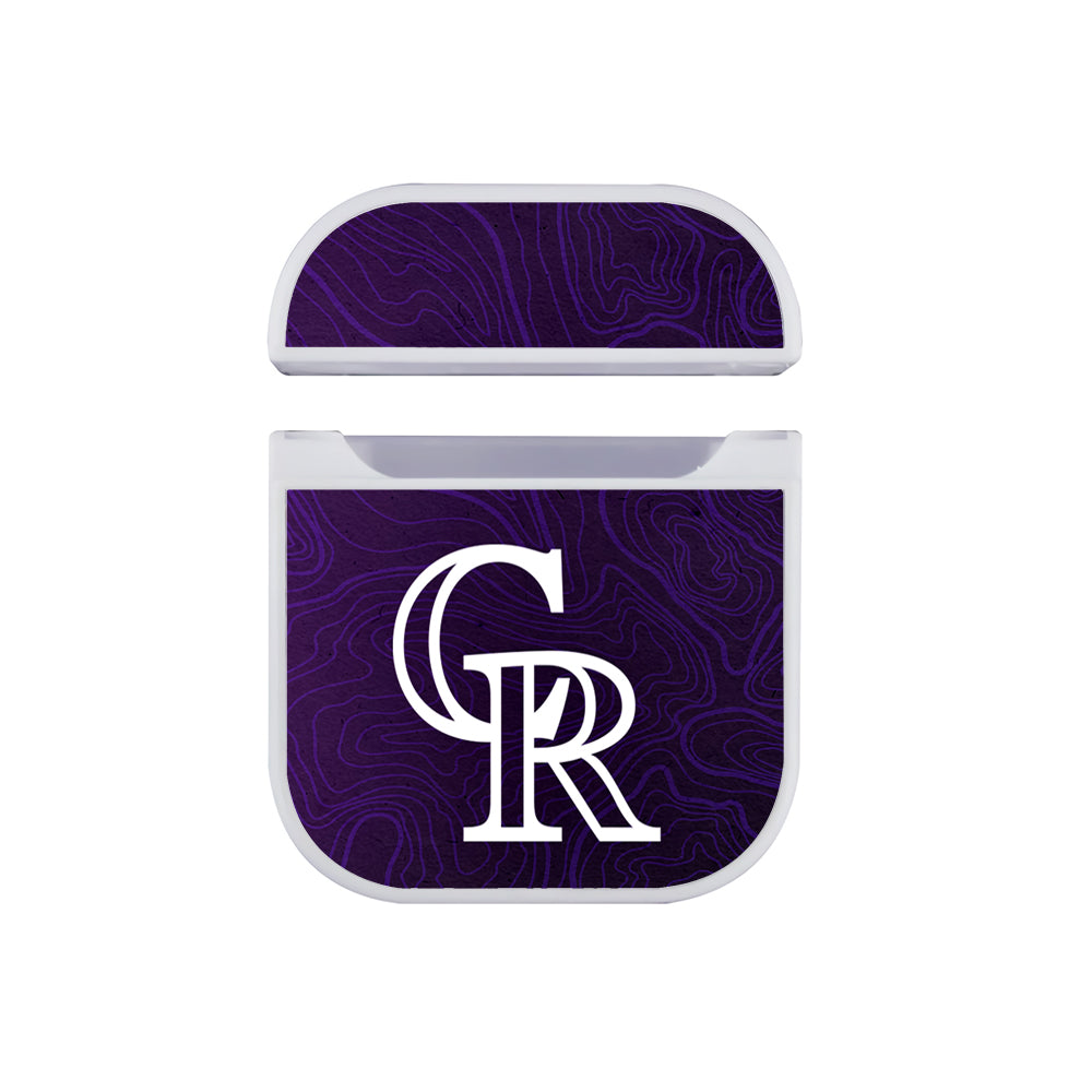MLB Colorado Rockies Purple Apple AirPods Case-AirPod Case-White-Altracase