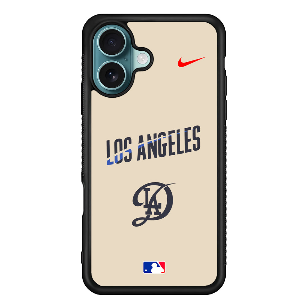 MLB Los Angeles Dodgers Cream Nike iPhone 16 Case - Altracase