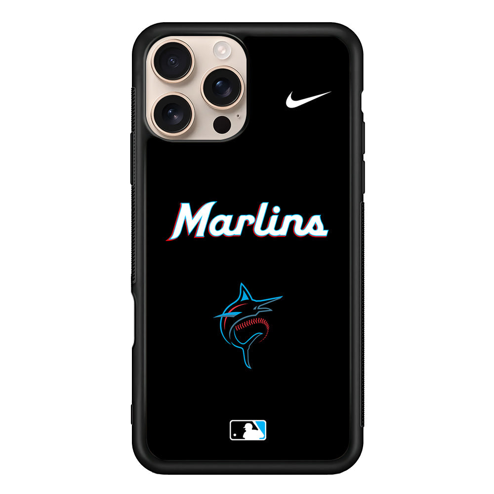 MLB Miami Marlins Black Nike iPhone 16 Pro Max Case - Altracase
