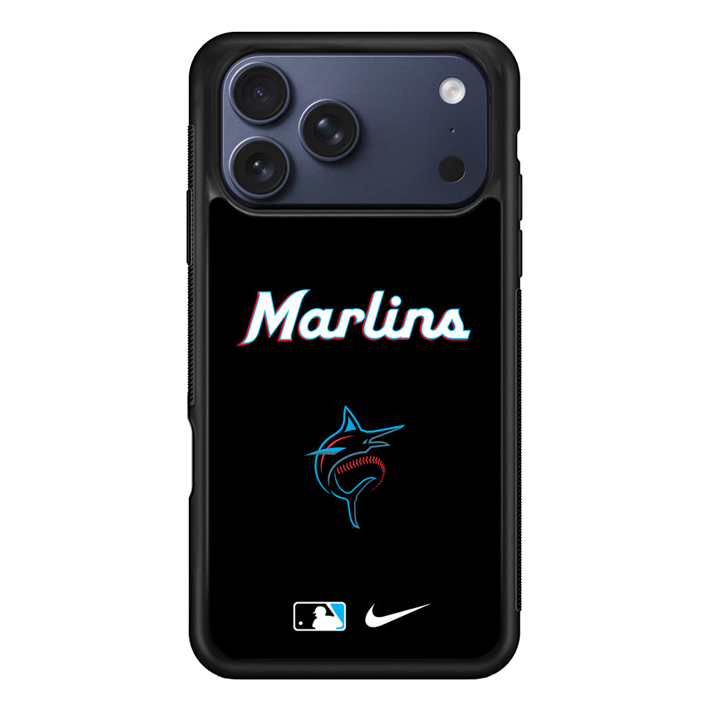 MLB Miami Marlins Black Nike iPhone 17 Pro Case - Altracase