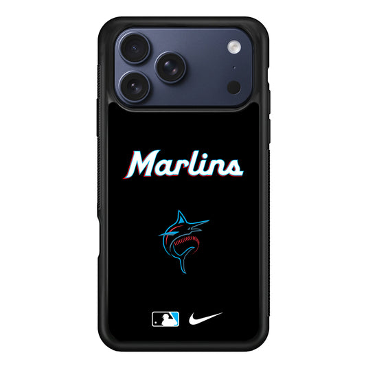 MLB Miami Marlins Black Nike iPhone 17 Pro Case - Altracase