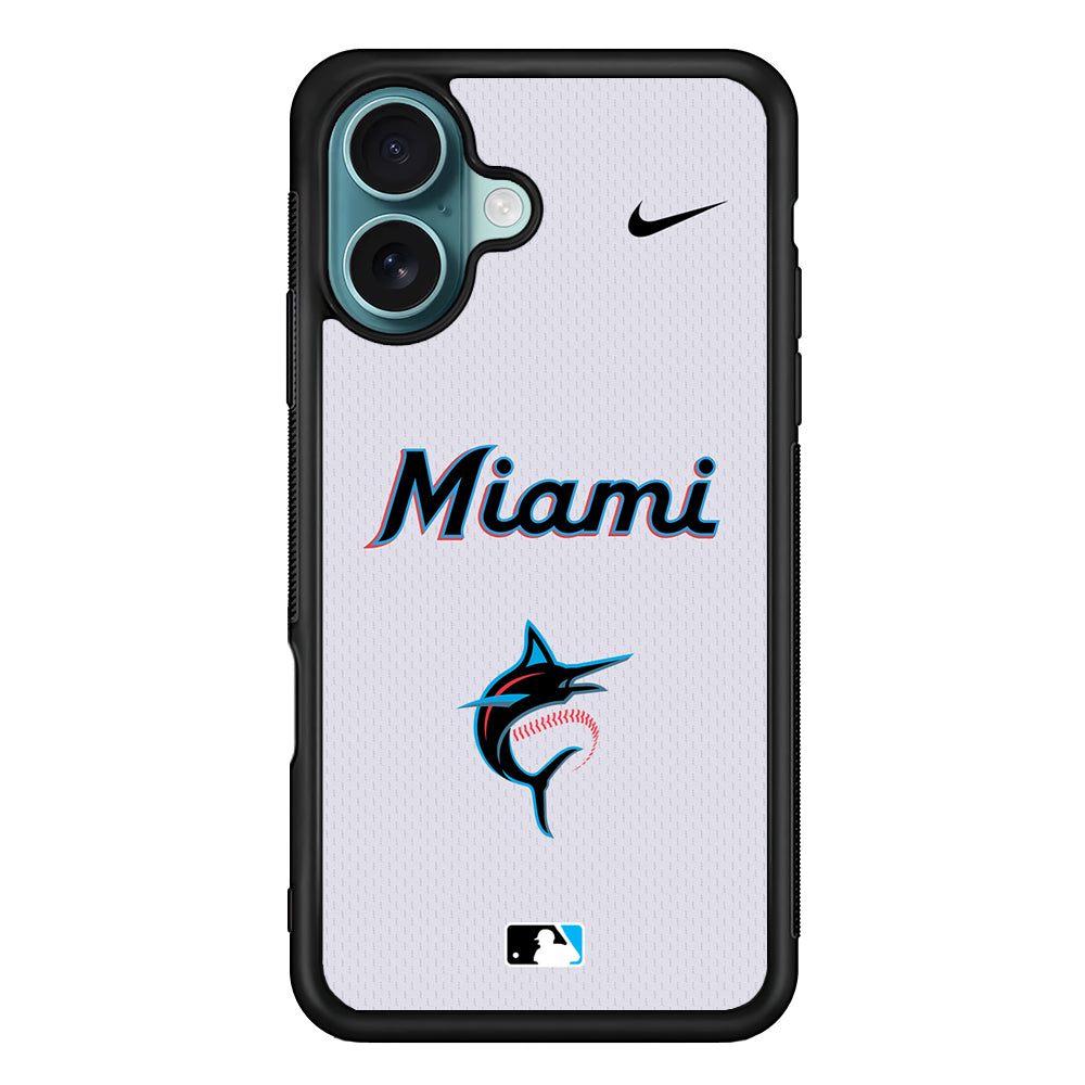 MLB Miami Marlins White Nike iPhone 16 Case - Altracase