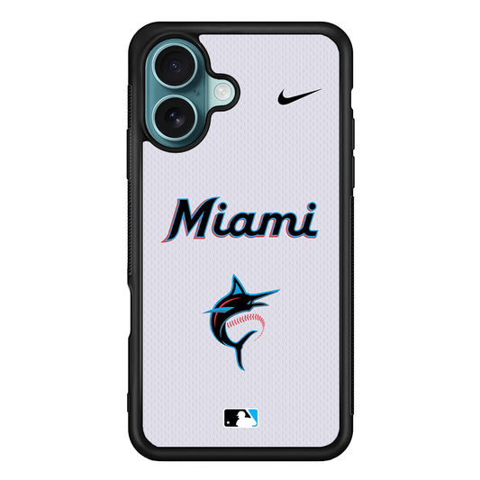 MLB Miami Marlins White Nike iPhone 16 Case - Altracase